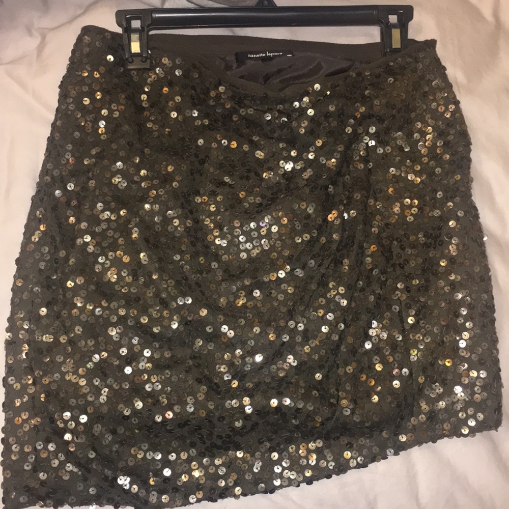 Nanette Lepore Cognac Pailette Mini Skirt